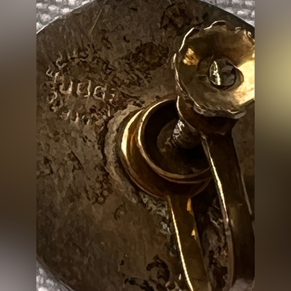 Vintage Aztec Sunstone Calendar Sterling Silver Earrings 925 Designer - Picture 5 of 7